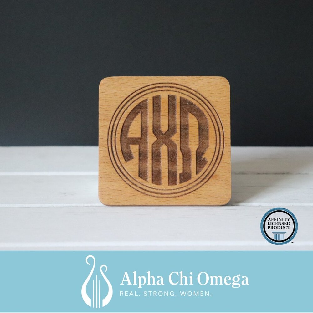 Alpha Chi Omega Monogram (Set of 4 Coasters)